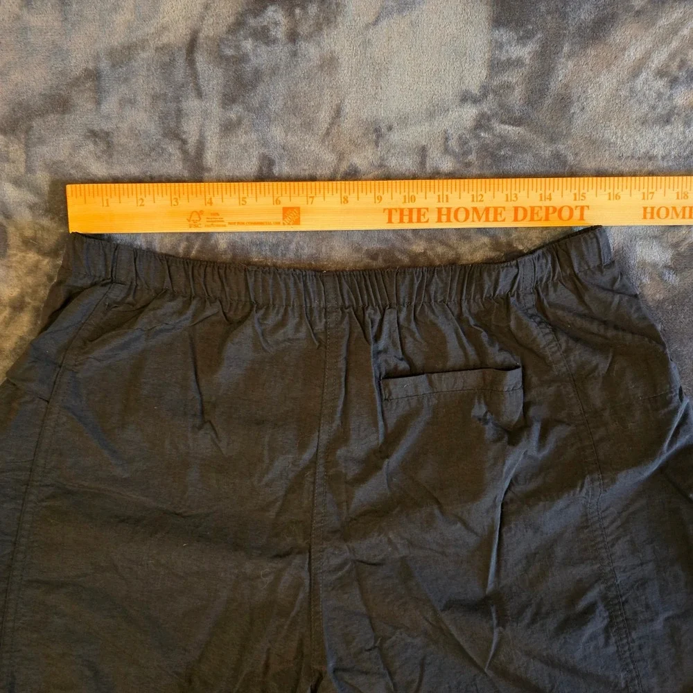 Vintage Marlboro Adventure Team Black Nylon Swim Trunks Shorts Red Belt Mens M